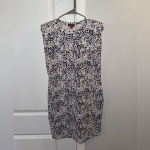 Vince Camuto Monochrome Abstract Midi Dress